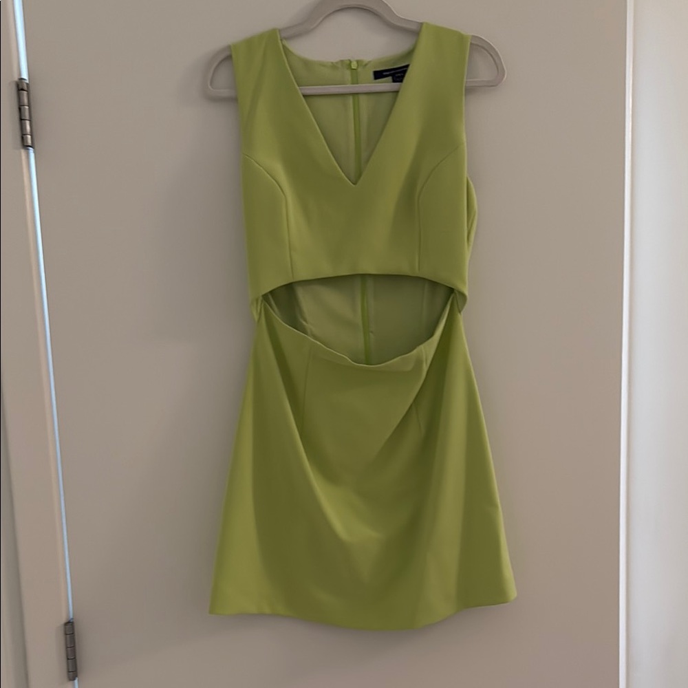French Connection Green Sheath Mini Dress